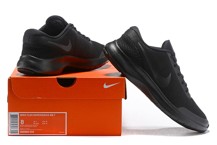 Nike Flex Experience RN7 All Black Shoes - Click Image to Close